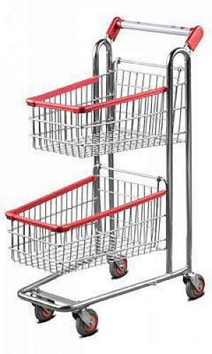 Carrinho de supermercado duplo Carrinho de supermercado duplo